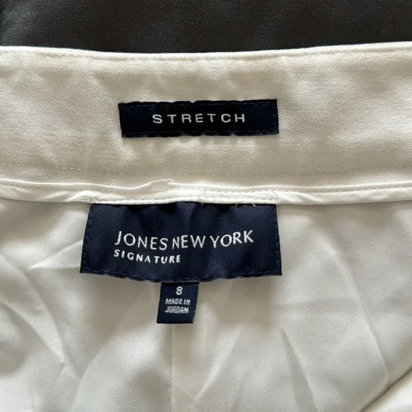 Jones New York Signature lined white pants-8 - Picture 3 of 6
